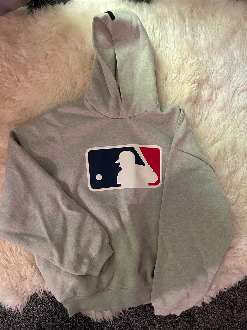 Official Essentials Fear of God MLB Gray Hoodie with Classic Logo